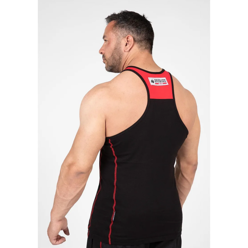 Wallace Tank Top - Black/Red-Miesten hihattomat paidat-Gorilla Wear-M-Aminopörssi