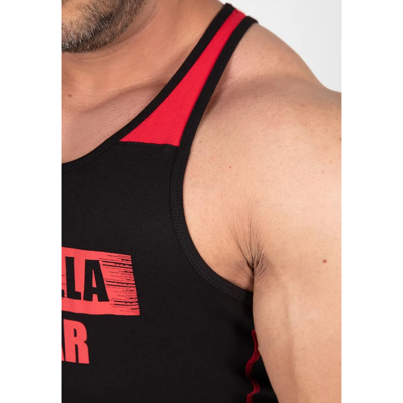 Wallace Tank Top - Black/Red-Miesten hihattomat paidat-Gorilla Wear-M-Aminopörssi