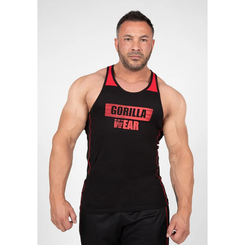 Wallace Tank Top - Black/Red-Miesten hihattomat paidat-Gorilla Wear-M-Aminopörssi