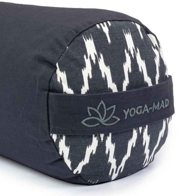 Yoga Bolster, Gray Zigzag-Joogabolsteri-YogaMad-Aminopörssi