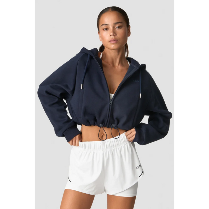 Everyday Cropped Hoodie Wmn Navy-Naisten pitkähihaiset ja hupparit-ICANIWILL-XS-Aminopörssi