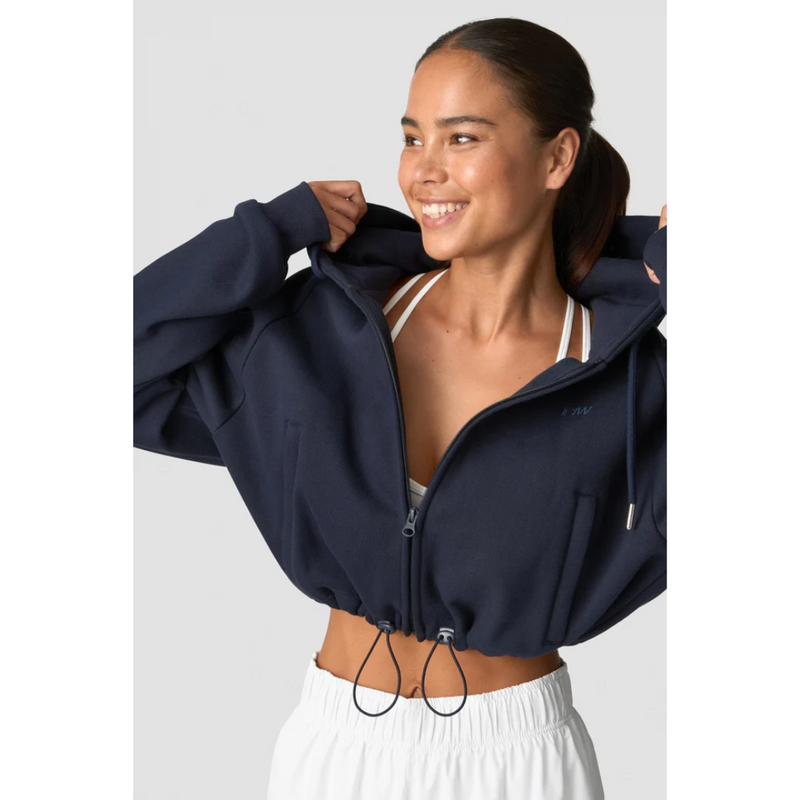 Everyday Cropped Hoodie Wmn Navy-Naisten pitkähihaiset ja hupparit-ICANIWILL-XS-Aminopörssi