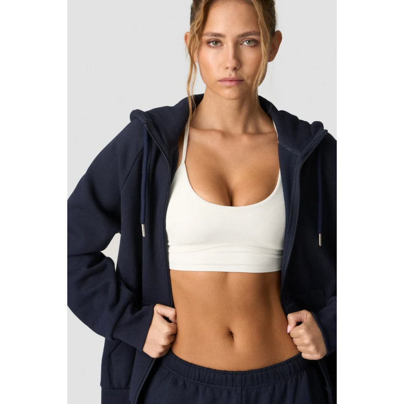 Everyday Zip Hoodie Wmn Navy-Naisten pitkähihaiset ja hupparit-ICANIWILL-S-Aminopörssi