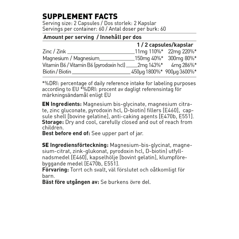 ZMA+, 120 kaps.-ZMA-Swedish Supplements-Aminopörssi