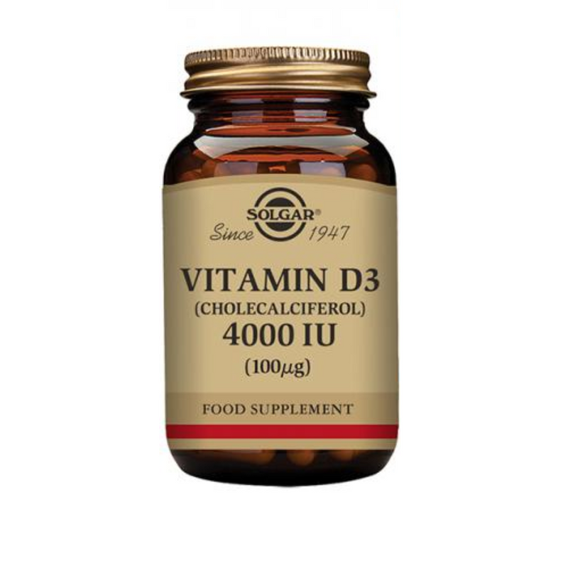 Vitamin D3 100ug, 60 kaps.-D-vitamiini-Solgar-Aminopörssi